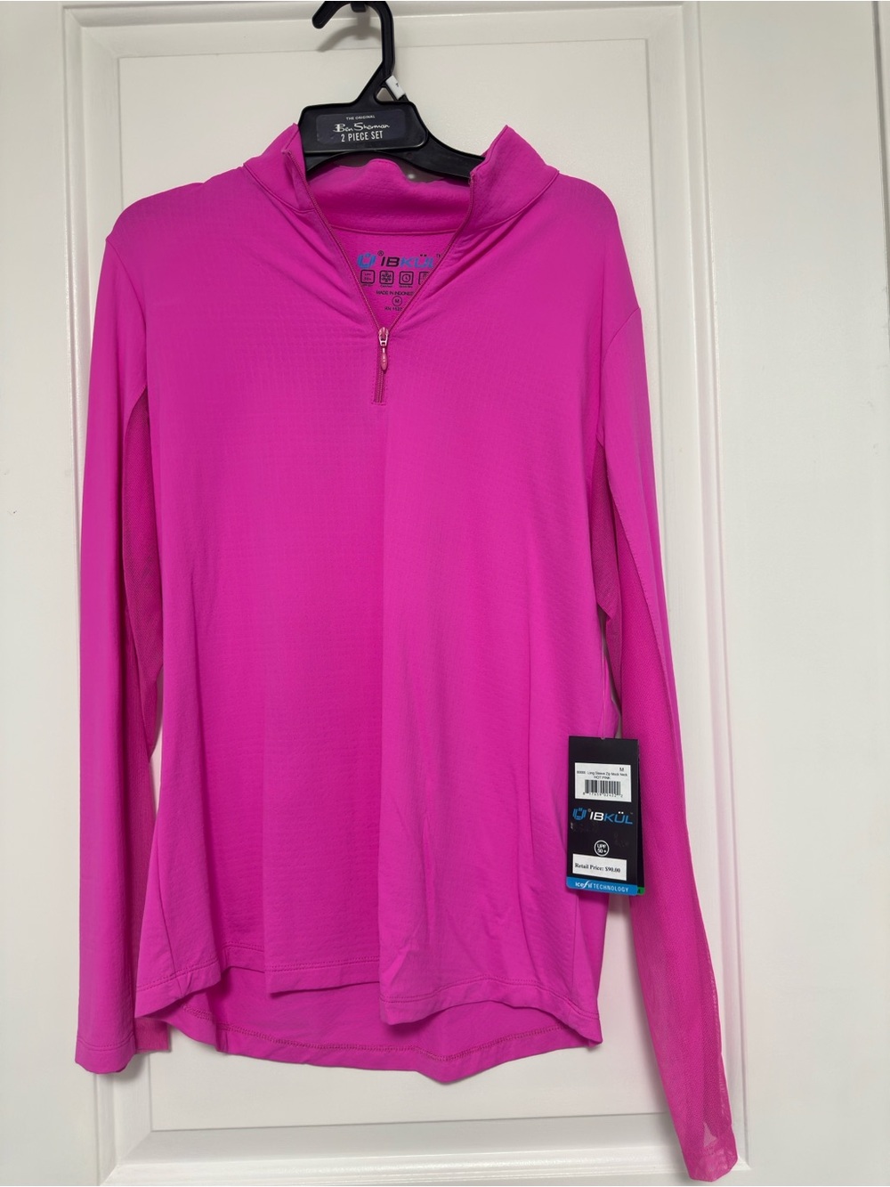 IBKUL Women's Hot Pink Quarter-Zip Performance
